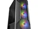 MARSGAMING MCA, Gaming ATX PC Custodia per PC, 3 x FRGB Ventole, Pannello Laterale, Nero