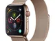 Apple Watch Series 4 (GPS + Cellulare) Cassa 44 mm in Acciaio Inossidabile Color Oro e Loo...