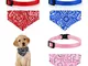 Molain 4 pezzi Collari per gatti con papillon rimovibile Bandana Collari per animali Banda...