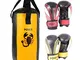 POWRX Boxe Set per Bambini e Adolescenti - Sacco da Boxe Pieno + Due Coppie Guanti Allenam...