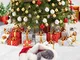SUROY Copri Base per Albero di Natale, in Peluche, con Bordo Rotondo, 78,7 cm, Colore: Bia...