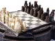 Masters Traditional Games Isle of Lewis Compact Chess Set - 9 Inches, Brown Cabinet