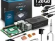 Xute Raspberry Pi 4 Model B 8GB RAM Starter Kit con MicroSD Scheda da 128GB, Alimentatore...