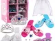 deAO Gioco di Scarpe e Accessori di Principessa Gioco d'Imitazione per Bambini Set di 3 Pa...