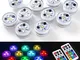 10x Luci a LED subacquee, Multicolore 100% Impermeabile Sommergibile Candele senza fiamma...