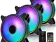 EZDIY-FAB Moonlight Ventole Case RGB da 120 mm con Fan Hub X e Telecomando,Scheda Madre Au...
