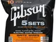 Gibson Gear SVP-700L Set Corde per Chitarra Elettrica, Confezione 5 Pezzi, Sottile 10-46