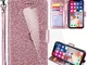 HYMY Custodia per LG K20 2019 + Vetro Temperato - Colore Pink Solido Stile Semplice TPU +...