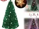 UISEBRT Albero di Natale LED Fibra Ottica Albero Decorativo, con Cambio Colore Illuminato...