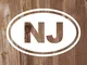 New Jersey NJ - Adesivo ovale in vinile per paraurti auto, camion, finestre, pareti e altr...