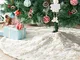 Deggodech 122cm Bianco Gonna Albero di Natale con Oro Paillettes Fiocchi di Neve Finta Pel...