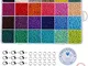 Naler Perline Vetro di 2mm Perline Colorate per Fai da Te Mini Perle di Braccialetti, Coll...