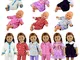 Miunana 6 Abiti Vestiti Tute per 36 CM - 46 CM (14 Pollici - 18 Pollici) Baby Dolls Bambol...