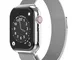 Swissten - Cinturino in maglia milanese, compatibile con Apple Watch da 38 e 40 mm - argen...