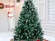 amzdeal Albero di Natale Innevato 180cm Albero di Natale Artificiale Innevato Bianco Natur...