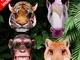 Maschere per bambini - maschere animali 3D include tigre, unicorno, volpe e scimpanzé, Bam...