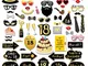 Konsait 55pcs 18 ° Compleanno Photo Booth Props Accessori Fai da Te Colorati Occhiali Baff...