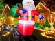 240cm Babbo Natale Gonfiabile con luce a LED, 8 Feet Santa IP44 Impermeabile Pupazzo, Illu...