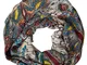 ManuMar Loop Sciarpa Snood Scialle Donne sciarpa infinita arte colorata design pattern. Lo...