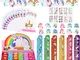 82 Pezzi Gadget Unicorno Compleanno Bambini, Portachiavi Unicorno Braccialetti Slap Sacche...