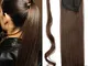 23" Coda di Cavallo Clip in Hair Extension Capelli Lisci Parrucchino Ponytail Wrap Around...