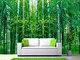 Fotomurali da parete 3D foresta di bambù natura paesaggio grandi murali soggiorno divano c...