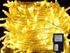 VOKSUN Stringa Luci LED, 25 Metri/82 Piedi 200 LED Catene Luminose IP44 Impermeabile con 8...