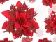 UFLF 12 Pz Fiori di Natale Poinsettia Fiori Artificiali Natale Addobbi per Albero di Natal...