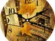 YSSYSS Vintage Round Tower Clock Kitchen Home Office Cafe Decorazione Murale Silenzioso El...