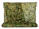 Rete Mimetica Reticolato da Camuffamento Woodland 1M x 2M Militare Camouflage Net per Cacc...