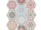 Irich 10 Pezzi Adesivi per Pavimento, Antiscivolo Impermeabile Pet Piastrelle Stickers, Au...