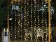 SALCAR Tenda con catena di Luci LED, 3 x 3 m, impermeabilità IP44, Stelle LED A catena di...