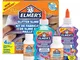 ELMER’S Kit Glitterato per Slime con Colla Glitterata Viola e Blu e 2 Flaconi di Liquido M...