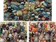 Perline per la creazione di gioielli, set da circa 1200, 3 colori: giada, arancione e marr...
