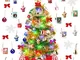 Yodeace Albero di Natale Piccolo 23.62 Pollici, Albero Natale Piccolo con 30 Pezzi di Mini...