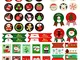 Etichette Decorative Adesivi Natalizi,396pz Stickers Decorazione per Natale Chiudi Buste R...