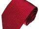 Lorenzo Cana XXL Extra lungo 165 cm – Rosso Bianco a pois Cravatta in 100% seta – Red Silk...