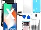 Fixerman Display LCD per iPhone X Schermo, 3D Touch Sostituzione Vetro Digitalizzatore Par...