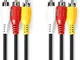 CABLEPELADO Cavo 3 RCA Maschio - Cavo di 1 Connettore RCA Video Composito e 2 RCA Audio St...