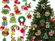 30-32 Pezzi Grinchs Ornamenti Natalizi per Decorazioni Albero di Natale Pendenti Ornamenti...
