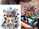 tzxdbh Nuovi Tatuaggi Animali Autoadesivo del Tatuaggio temporaneo dell'acquerello della V...
