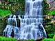 3D Cliff Water Falls Doccia Vasca da bagno Arte Murale Decalcomanie da pavimento Creativo...