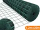 Amagabeli 1.2M X 20M Rete per Recinzione Zincata 50 x 100mm RAL6005 Plastificata Elettrosa...