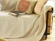 COMO Coperta per sedia/copriletto/copridivano, 100% cotone, beige, 170 x 200 cm, tela