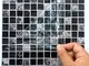 HyFanStr - Adesivi a mosaico per piastrelle, 20 x 20 cm, 10 pezzi, colore: nero