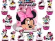 Minnie Cake Topper, 25PCS Minnie Cake Topper Kit Decorazioni per Torte Happy Birthday Cupc...