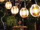 Etmury - Catena luminosa per esterni, impermeabile, G40, 9,5 m, 25 lampadine con 3 lampadi...