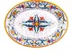 MICHELANGELO Dipinto a mano Italia - Vassoio ovale decoro Ricco Deruta in Ceramica 42x32 H...