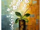 Wieco Art- Quadro "Beauty of Life", 100% dipinto a mano, moderno, motivo floreale, intelai...