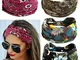 4 Pezzi Fasce per Capelli Donna, VEGCOO Fascia per Capelli Boho Stile Ragazze, Elastiche L...